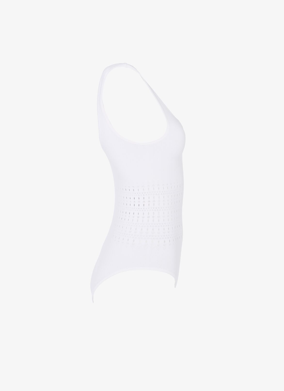 ONE-PIECE SEAMLESS SWIMSUIT ALAÏA OPTIC WHITE ONE-PIECE SEAMLESS SWIMSUIT